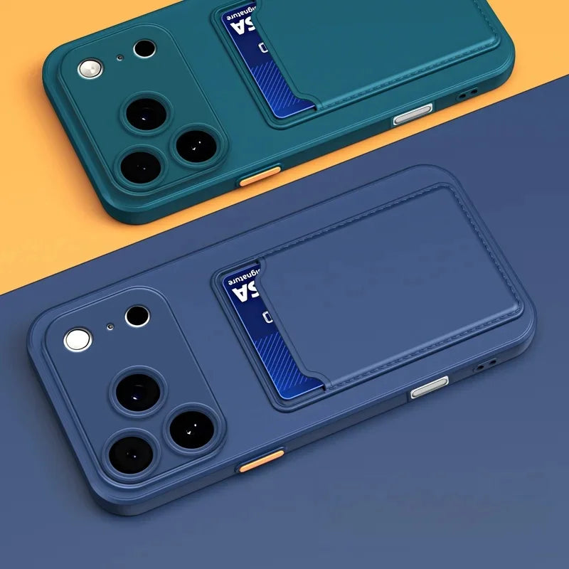 iPhone Card Holder Case with Camera Lens Protection