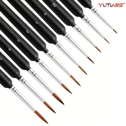 Miniature Detail Paint Brush Set – 10 or 11 Fine-Tip Brushes