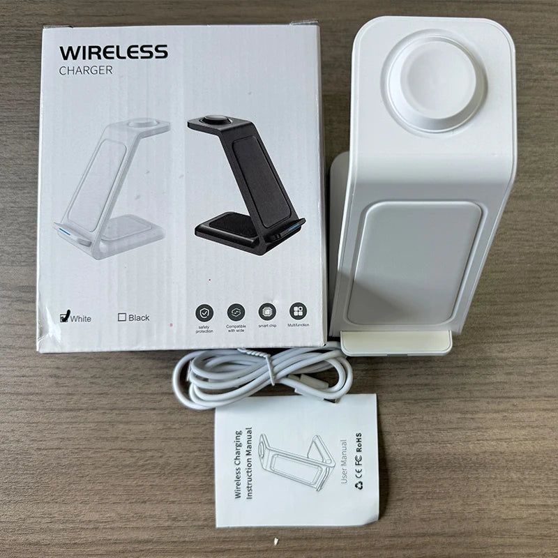 30W 3-in-1 Desktop Wireless Charging Station