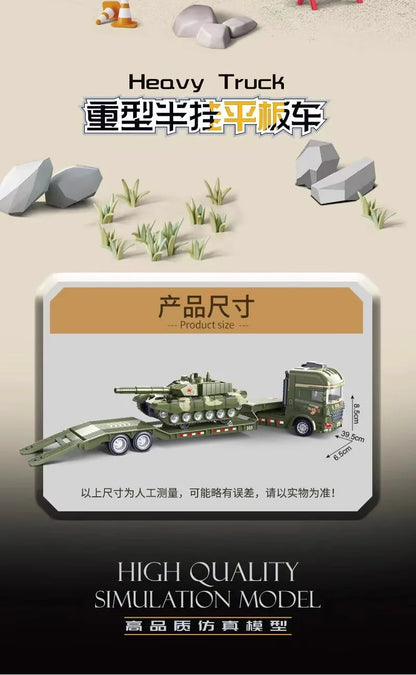 Car Carrier Truck with Construction Vehicles – Friction Toy Set