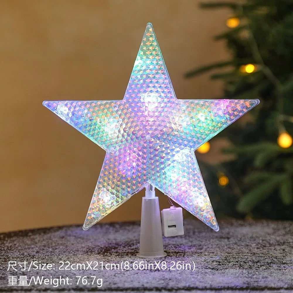 Glitter Star Christmas Tree Topper – 15 cm Sparkling Star Ornament