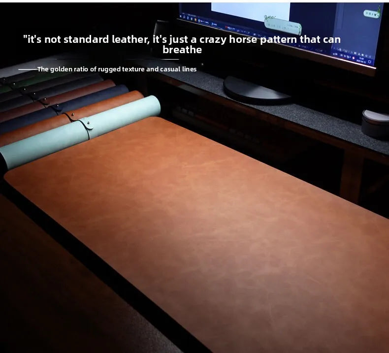 Large PU Leather Desk Mat with Keyboard Wrist Rest & Mouse Wrist Pad, Non-Slip Extended Pad for Office Gaming Desktop