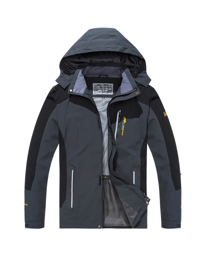 Chaqueta de exterior con capucha para hombre, con capucha desmontable