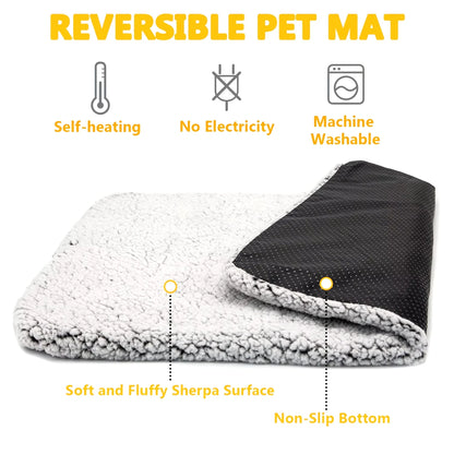 Tapis auto-chauffant pour animaux – Coussin thermique sans branchement pour chats et petits chiens, 60 × 48 cm