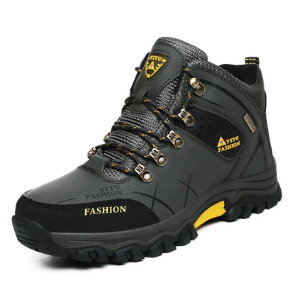 Botas de invierno y nieve impermeables de cuero dividido para hombre
