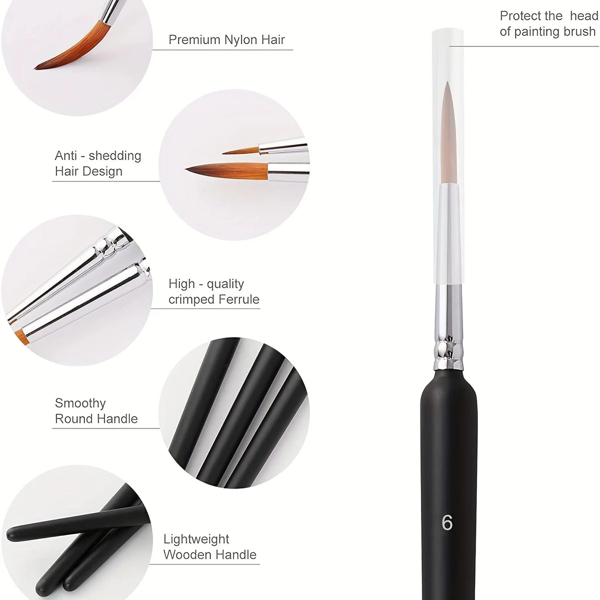 Miniature Detail Paint Brush Set – 10 or 11 Fine-Tip Brushes