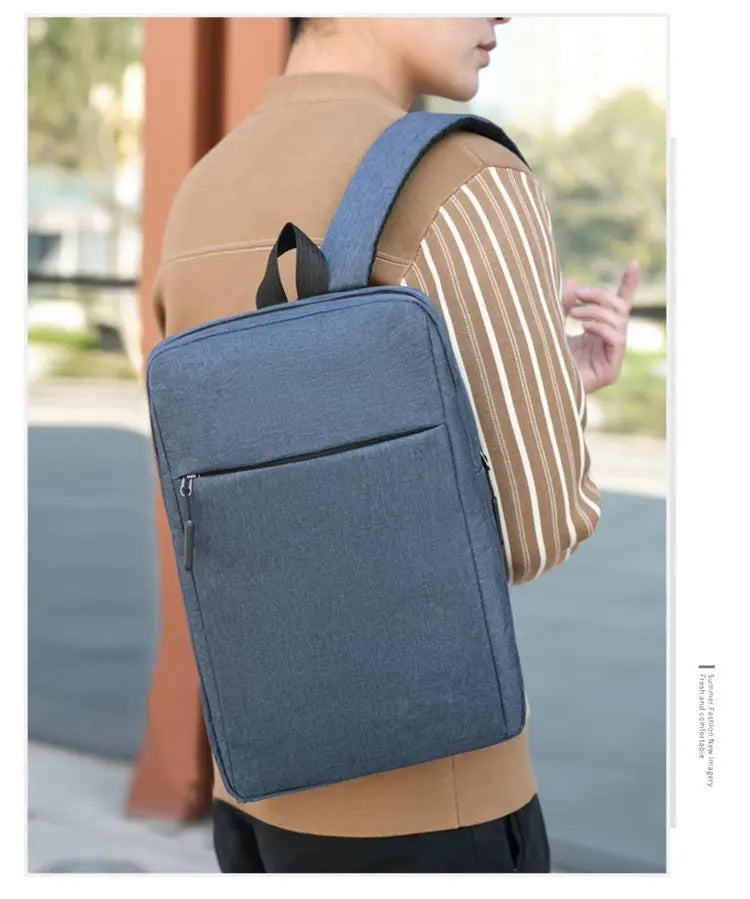 Minimalist Commuter Laptop Backpack - Solid Colour Large Capacity Business Bag