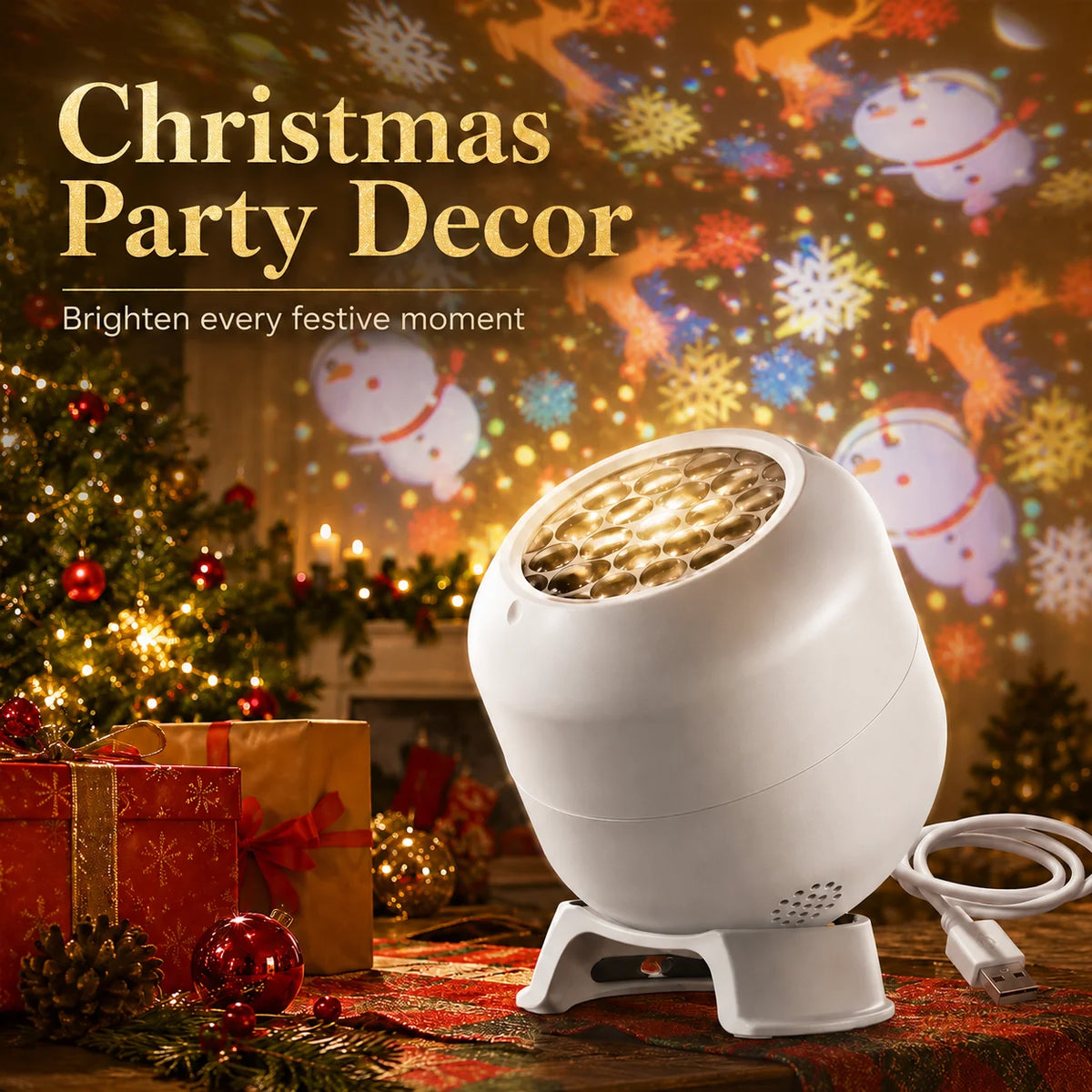 360° Rotating Ocean Wave Projector – Snowflake, Christmas & Ocean Themes