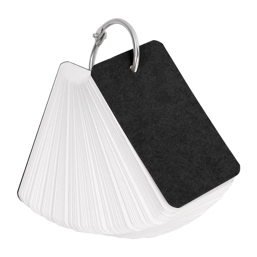 Kraft Paper Blank Flashcards with Binder Rings Spiral Notepads Detachable Kids Mini Notebooks Study Cards Book Kawaii Stationery