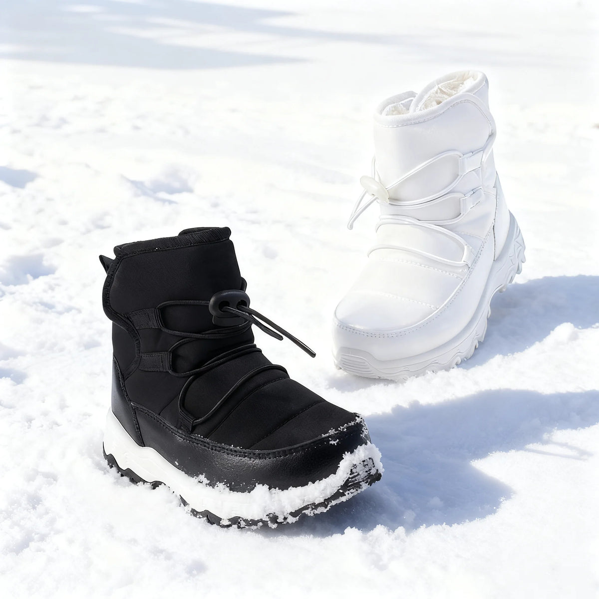 Kids' High-Top Snow Boots – Fleece-Lined, Water-Resistant Winter Boots, Ages 7–13