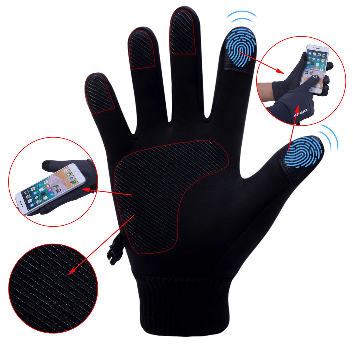 Touchscreen Winter Gloves – Water-Resistant Thermal Gloves for Men & Women