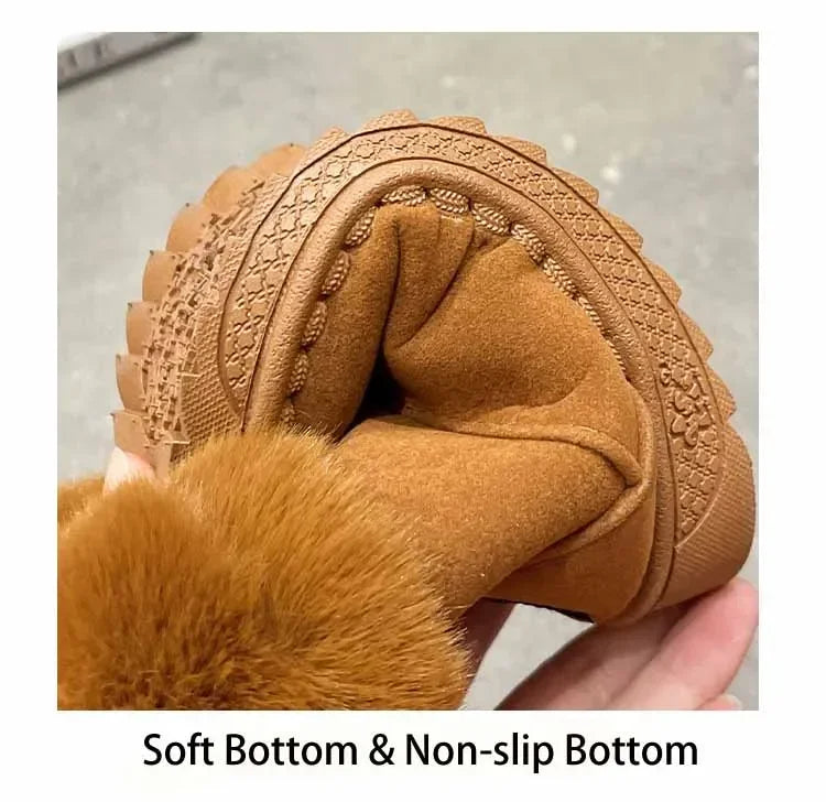 Kids Genuine Cowhide Snow Boots Winter Baby Soft Warm Cotton Shoes with Plush Boys Girls One Fur Suede Boots Princess Retro Boot