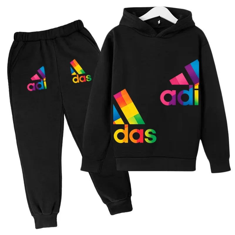 Kids' Printed Sweatshirt & Pants Set - 2-Piece Casual Sports Outfit, Ages 3-12