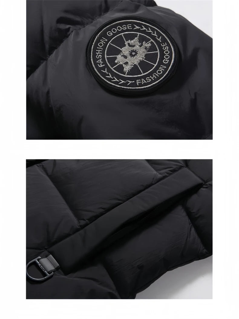 Winter Long Down Jacket Women Windbreaker Jacket Fashion Couple Down Coat Warm Hooded Thick Winter Windproof Waterproof Men Coat