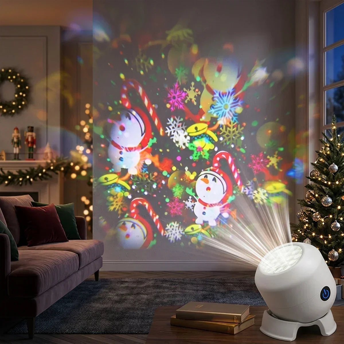 Rechargeable Christmas Projector Night Light – 22 Rotating Patterns
