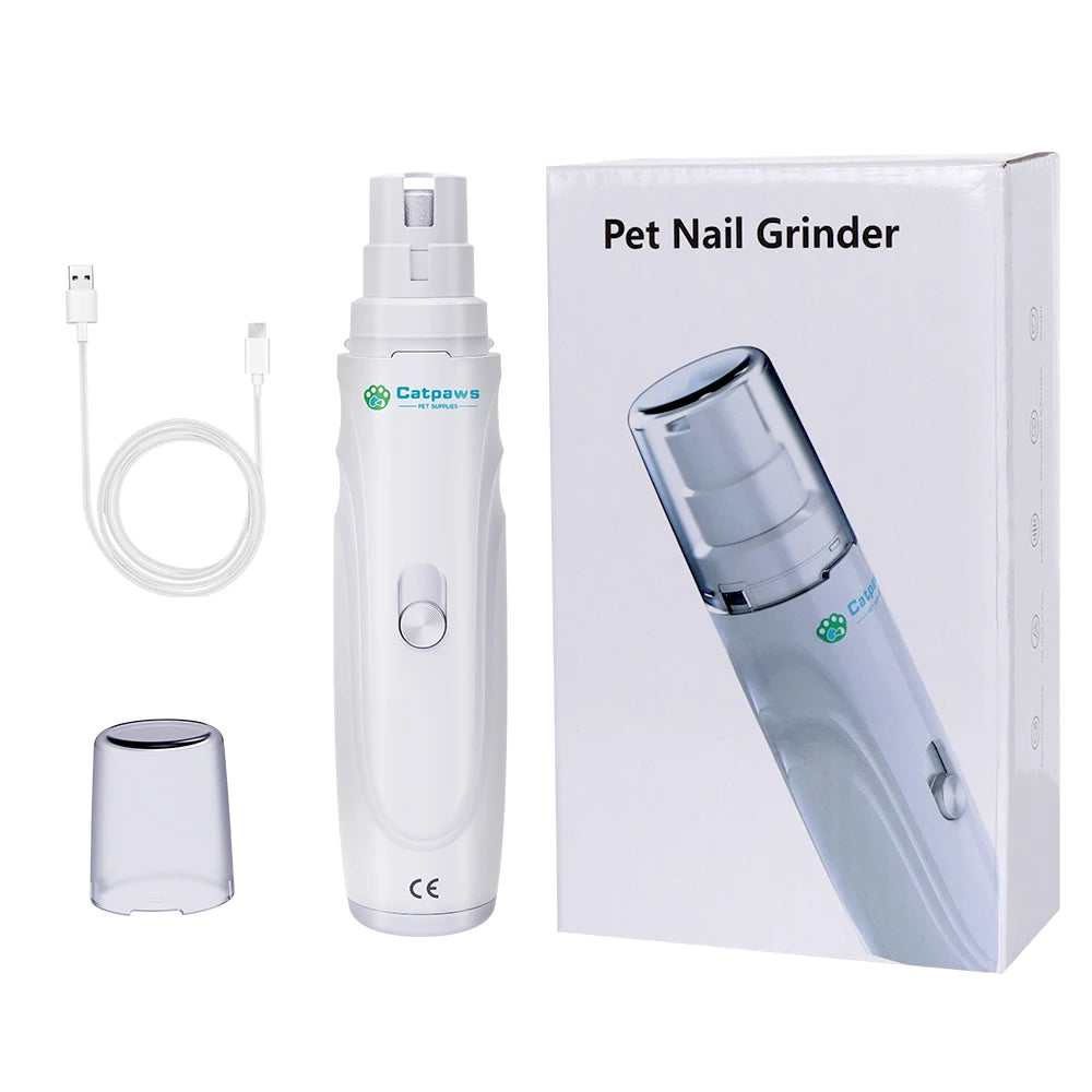 Dog Nail Grinder USB Rechargeable Electric Pet Claw Trimmer – Painless, Low Noise, 2-Speed