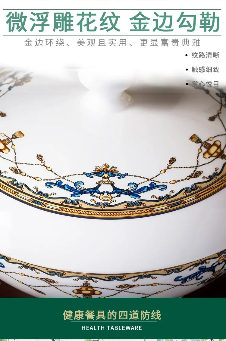 Floral Bone China Dinnerware Set, 56 or 60 Pieces