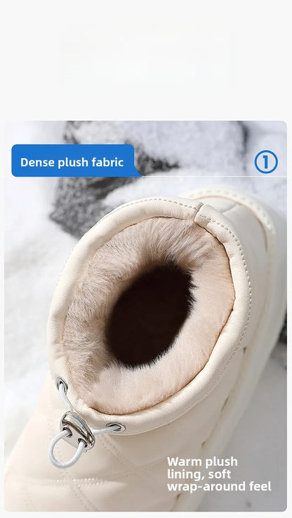 Damen-Winterstiefel mit hohem Schaft und Plüschfutter
