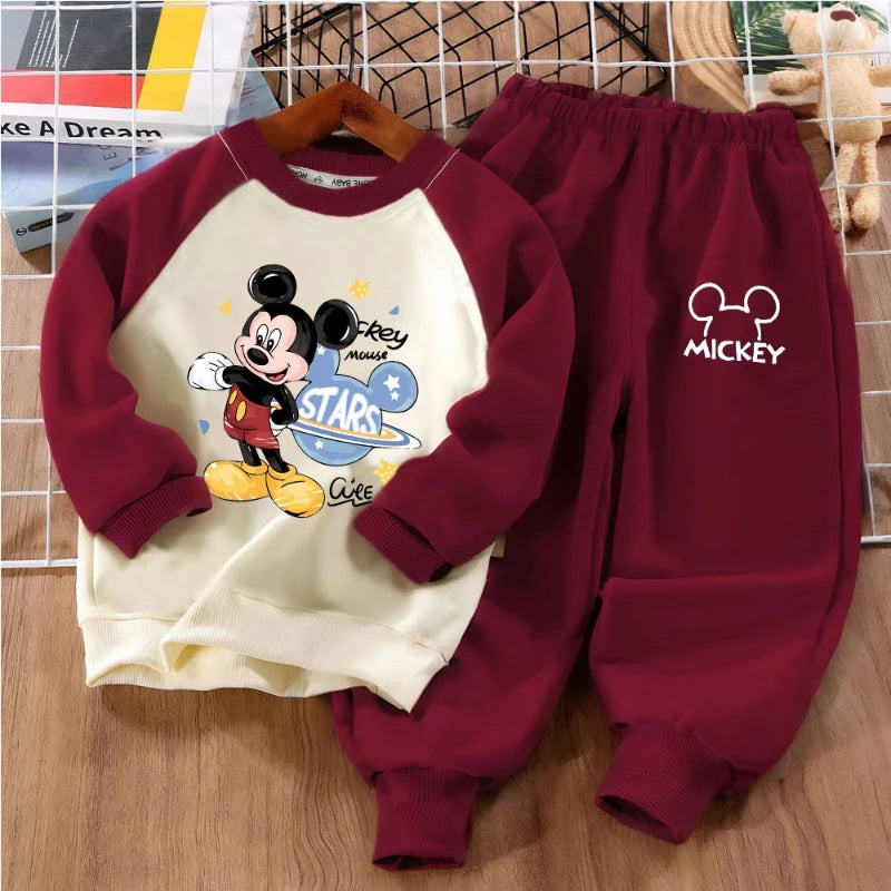 Boys' Cartoon Print Hoodie & Trousers Set - 2-Piece Spring Sports Outfit, 9M-8Y