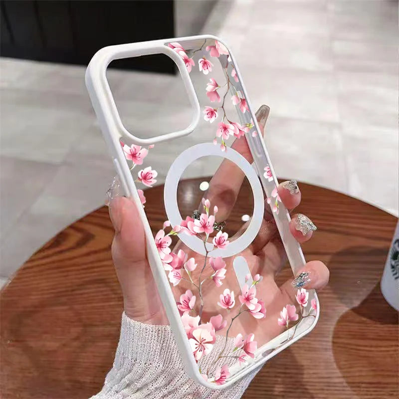 Pink Cherry Floral iPhone Case