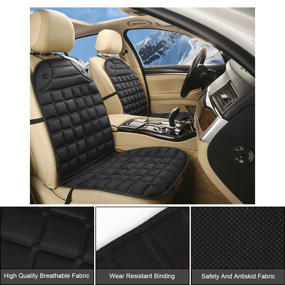 Heated Car Seat Cushion – 12V Universal Seat Warmer with 2 Heat Settings