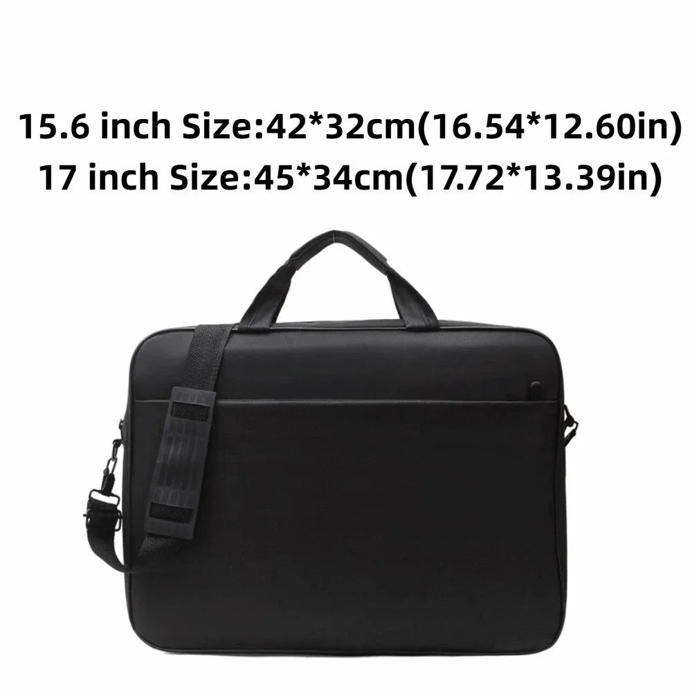 Business Laptop Shoulder Bag 15.6"-17" - Solid Colour Briefcase with Handle