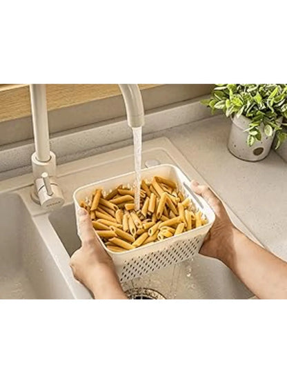 Set di 6 contenitori per frutta e verdura da frigorifero con cestelli forati e coperchi ermetici