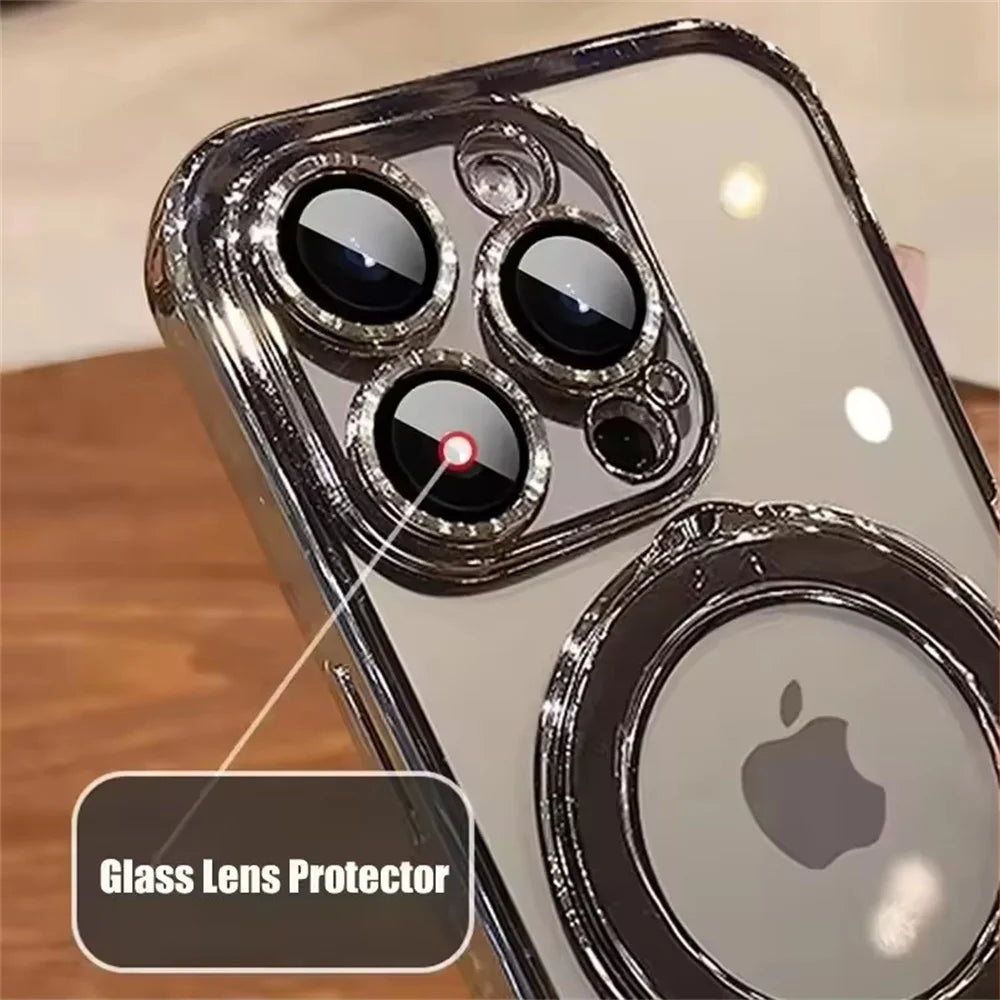 Clear Magnetic iPhone Case with Ring Stand