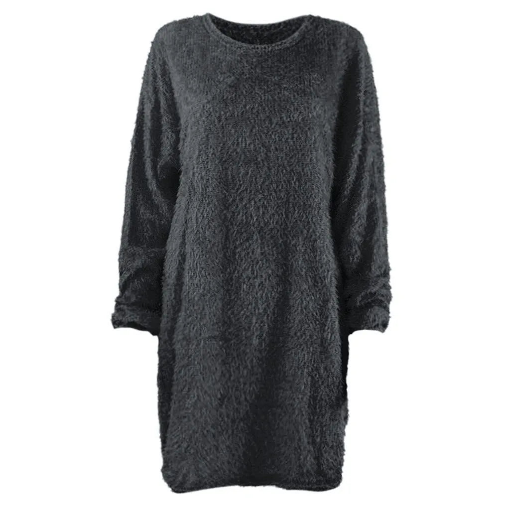 Women's Crewneck Knee-Length Sweater Dress