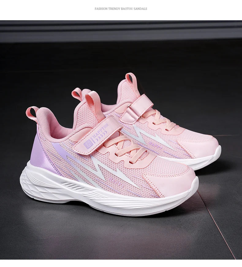 Cute Girls Casual Shoes White Mesh Sneakers Student Kids Summer Sock Footwear Fashion Children Sport Shoes Tenis Running Autumn
