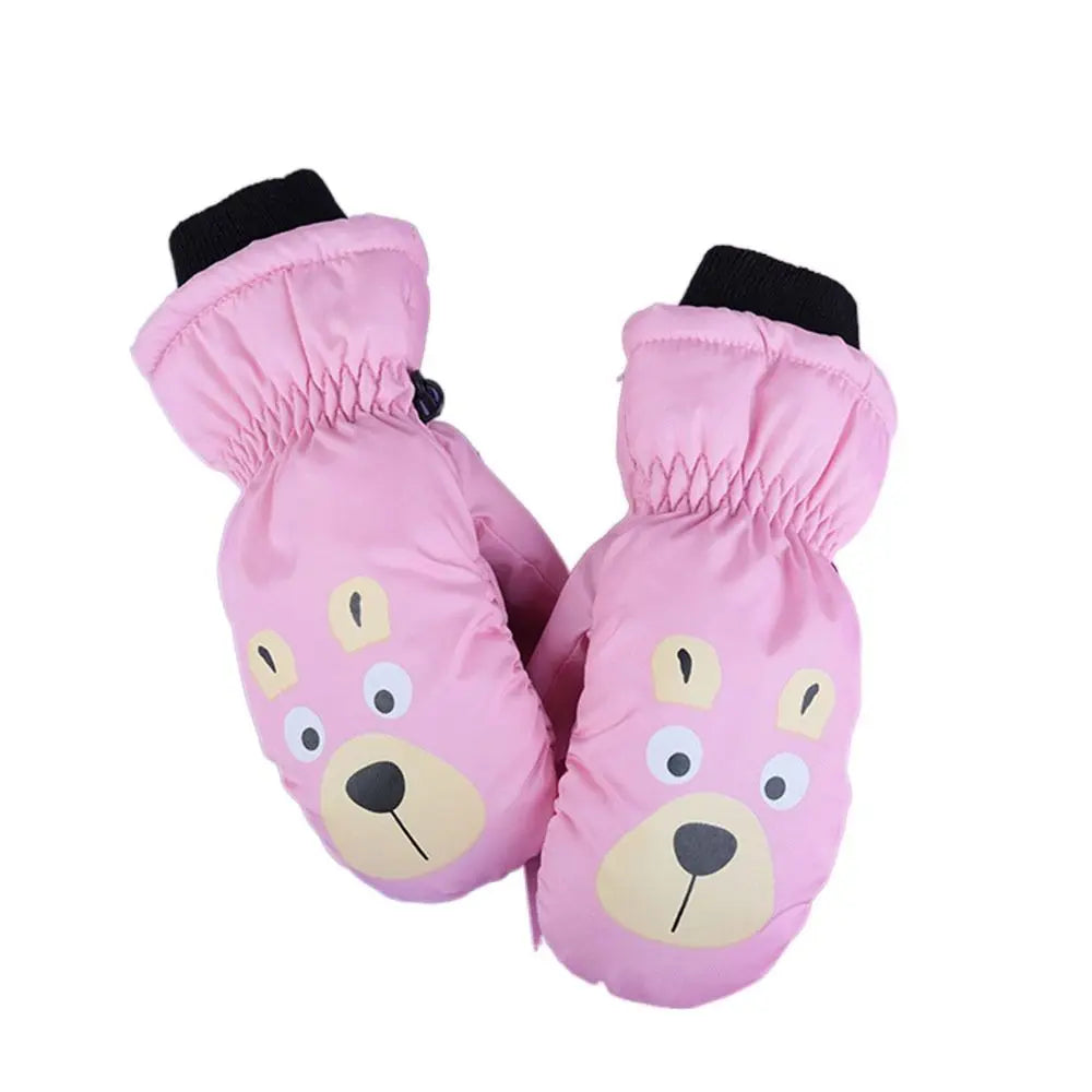 Kids' Cartoon Ski Gloves – Thick Windproof Snow Gloves (Ages 5–8)