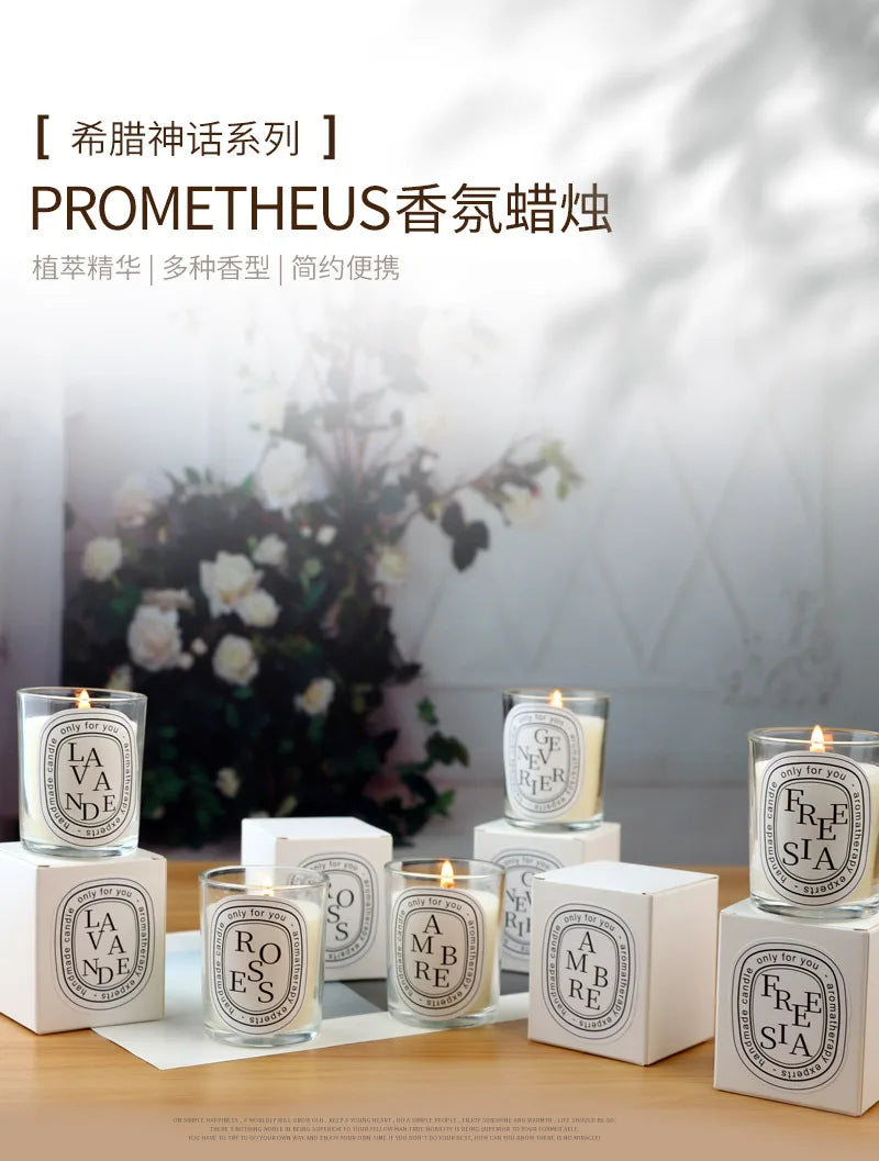 Clear scented candle companion gift return gift fragrance European style romantic candle lamp table incense handmade soy wax