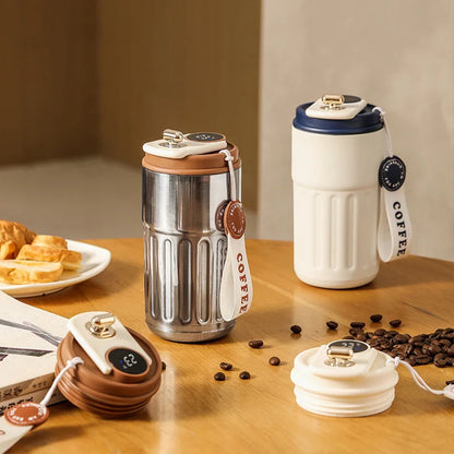 Smart Thermos Mug with Temperature Display – Stainless Steel