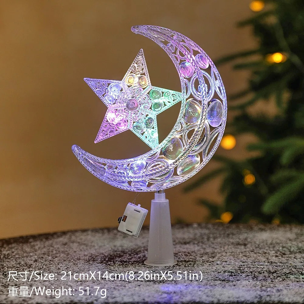 Glitter Star Christmas Tree Topper – 15 cm Sparkling Star Ornament