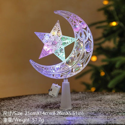 Glitzernder Stern als Christbaumspitze – 15 cm funkelnder Stern-Baumschmuck