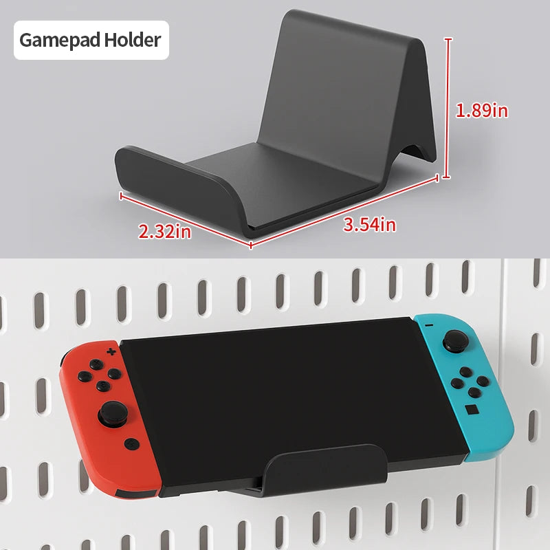 No Drill Desktop Pegboard Rack Gaming Room Organizer For Controllers Headphones Switch Figurine Stationery Storage