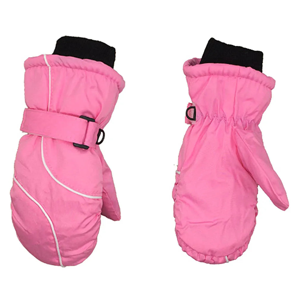 Kids' Long-Cuff Ski Mittens – Velvet-Lined Snow Mittens
