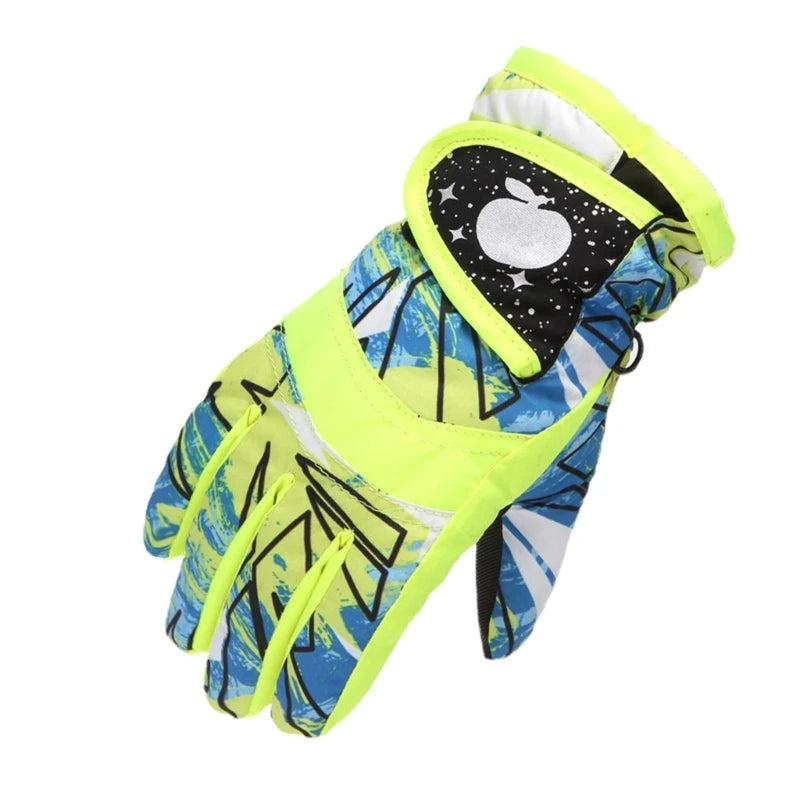 Kids' Adjustable Fleece-Lined Ski Gloves – Ages 3–7