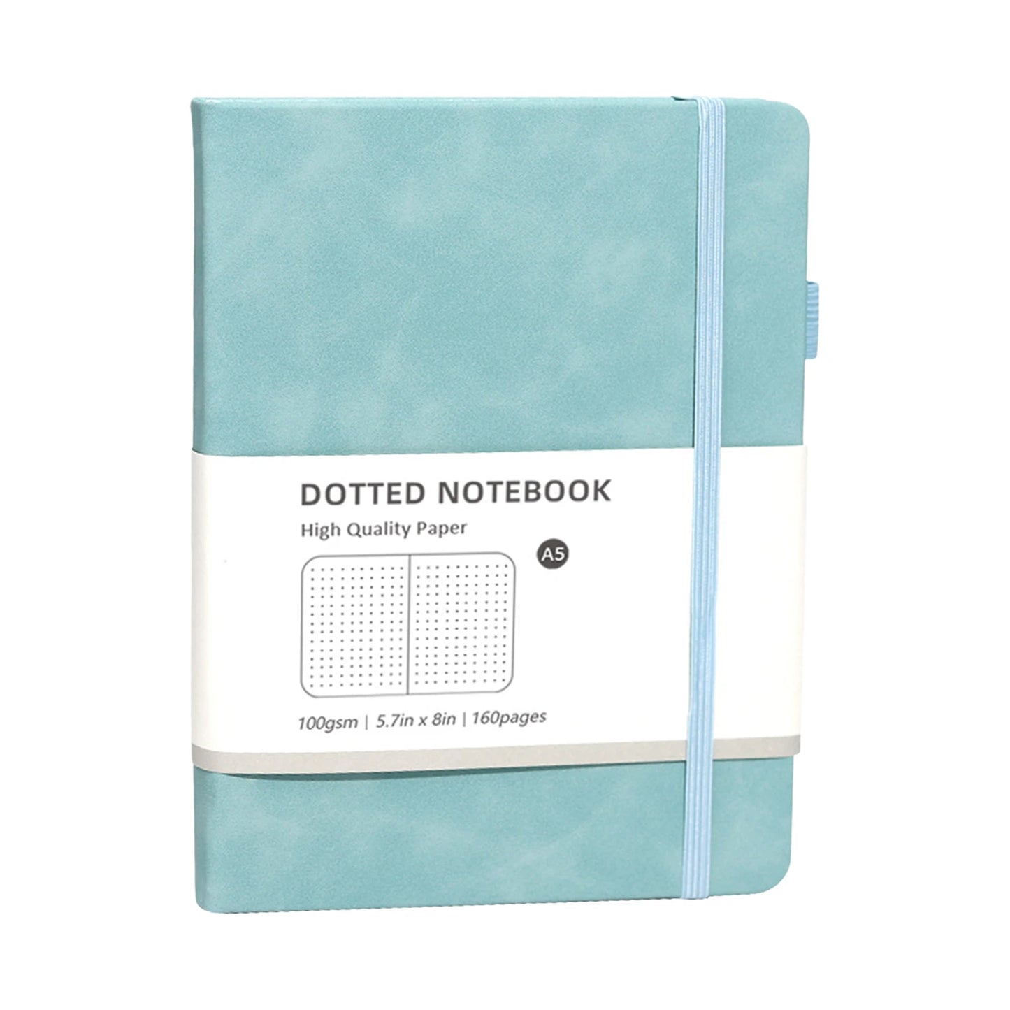 A5 Hardcover Notebook Macaron Colors Business Planner with Elastic Band Dot Grid and Lined Pages Portable Durable for School