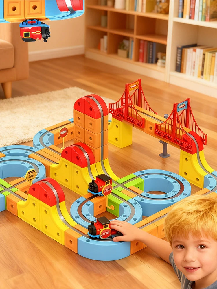 Magnetic Magic Track Train Set – DIY Electric Car Railway for Kids