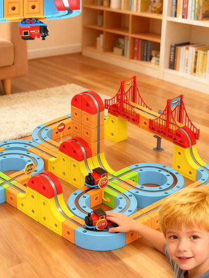 Magnetic Magic Track Train Set – DIY Electric Car Railway for Kids