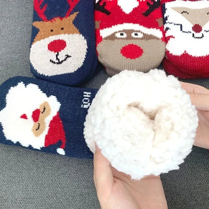 Weihnachten Plüschsocken Damen Winter Thermosocken Warme Bodensocken Weiche weibliche Haussocken Indoor Geschenke Rutschfeste Griffsocken Flauschig