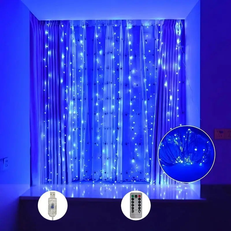 LED Curtain Fairy Lights with Remote – USB, 8 Modes, 3 m to 6 m