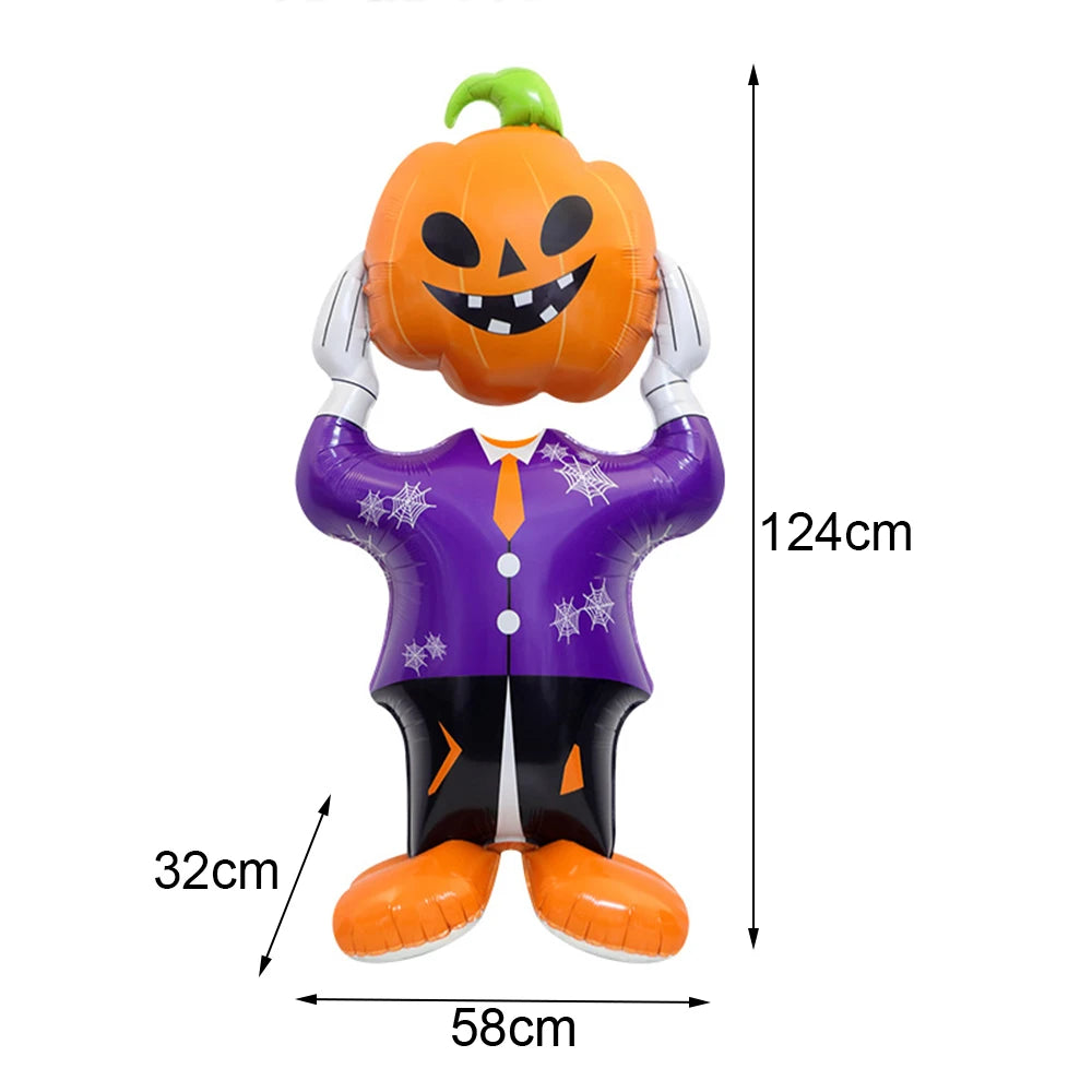 Halloween Standing Foil Balloons – Haunted House, Skull, Witch & Coffin Mylar Decorations