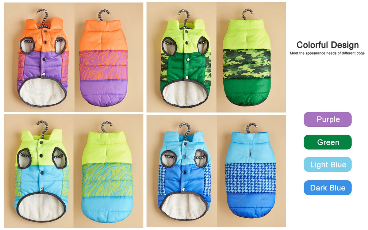 Warm Cotton-Padded Winter Dog Coat – Pet Jacket for Small to Large Dogs