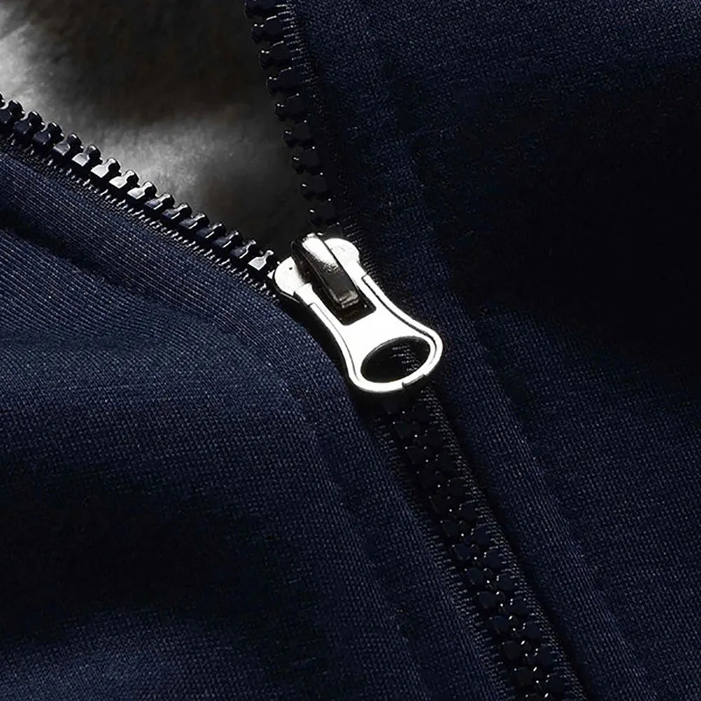 Men's Winter Jackets Thick Warm Jacket Brand Sportswear Coat Pants Solid Color Fleece Zipper Hooded Long Sleeved Male Outerwear
