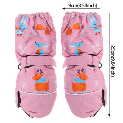 Muffole da sci a forma di coniglio per bambini – Spesse e calde muffole da neve (Età 2–6)