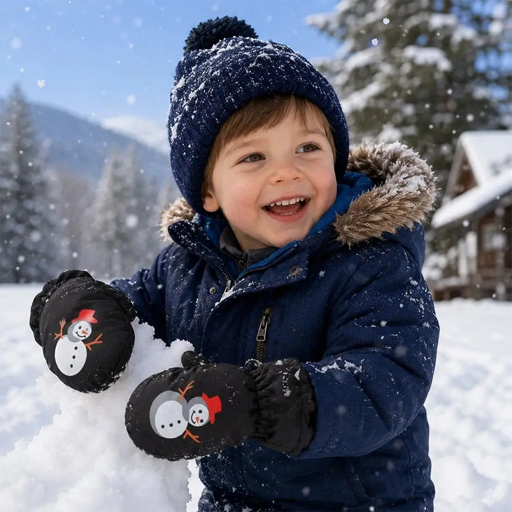 Kids' Thickened Ski Gloves – Windproof Non-Slip Snow Gloves (Ages 2–5)