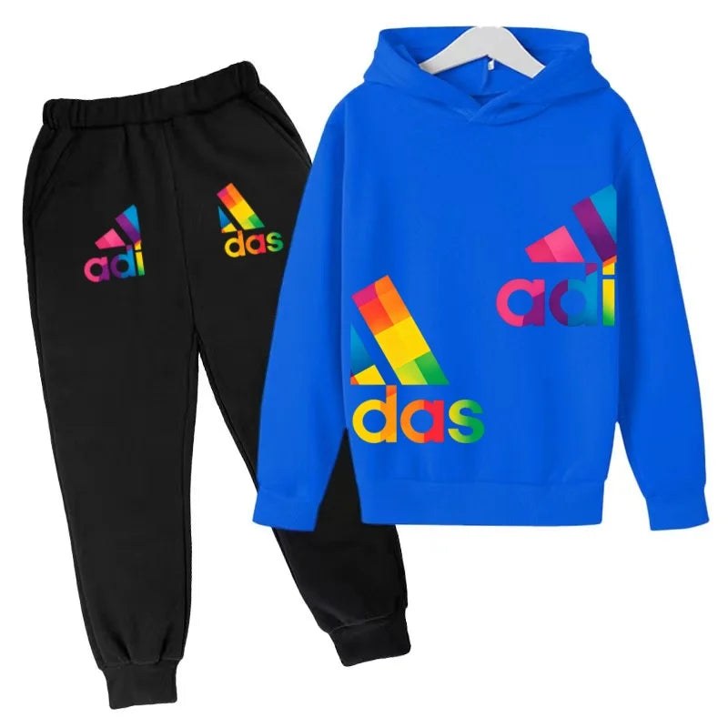 Kids' Printed Sweatshirt & Pants Set - 2-Piece Casual Sports Outfit, Ages 3-12
