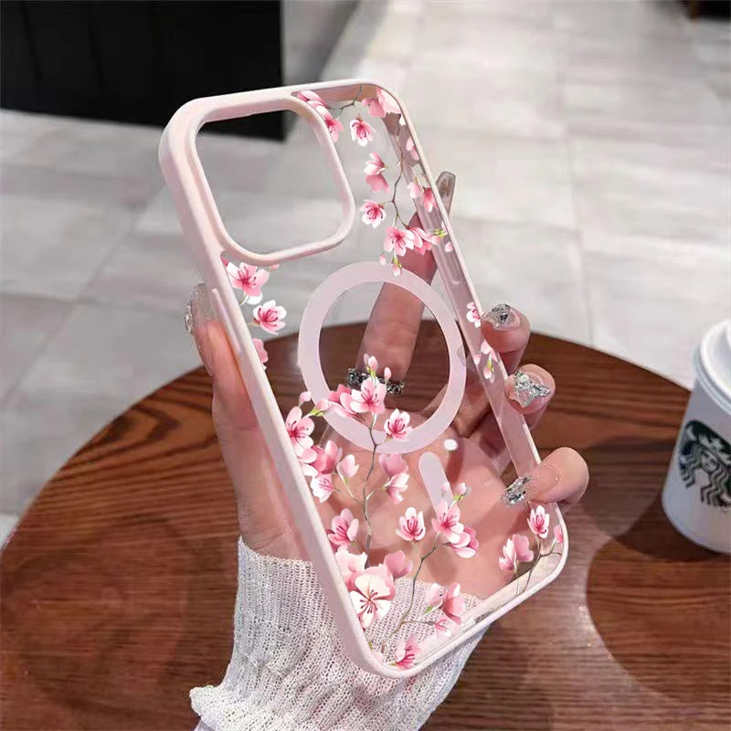 Pink Cherry Floral iPhone Case